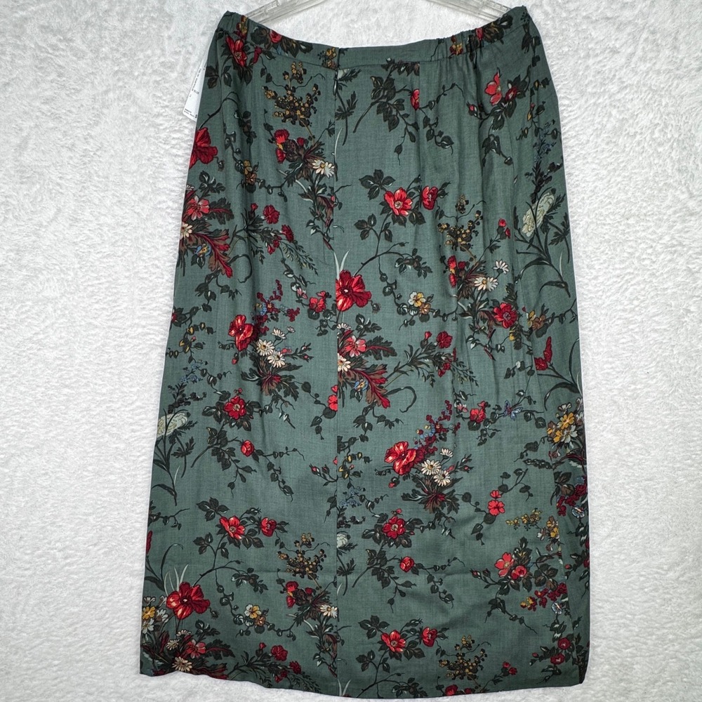 New Pendleton Maxi Skirt Womens 16 Green Cottagecore Floral Rayon Wool Vintage - Picture 2 of 8